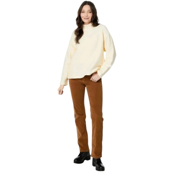 Madewell Antique Cream Beer Funnel Neck Chunky Knit Women Sweater Large - Picture 1 of 12